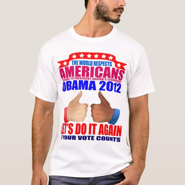 T-shirt de Obama: 2012 Obama - respeito (Frente)