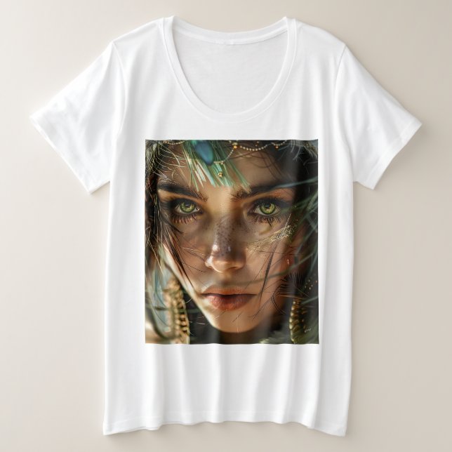 T-Shirt de Olhos Florestais Encantados (Frente do Design)