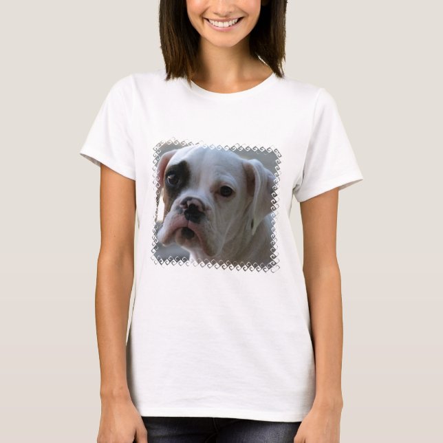 T-shirt de olhos pretos das senhoras do cão do (Frente)