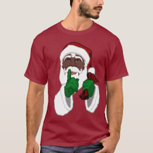 T-shirt de Papai Noel do afro-americano das