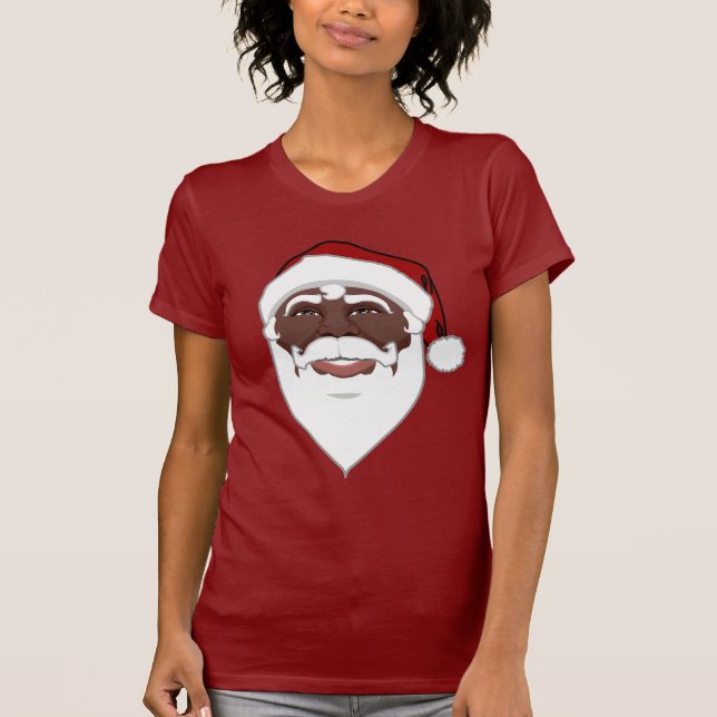 T-shirt de Papai Noel do afro-americano das (Frente)