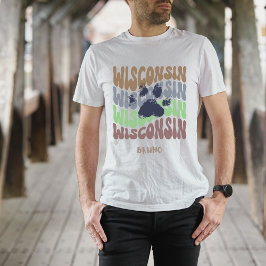 T-Shirt De Pata De Cachorro Retro Wisconsin