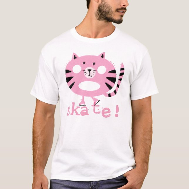 T-shirt de patinagem do gato (Frente)