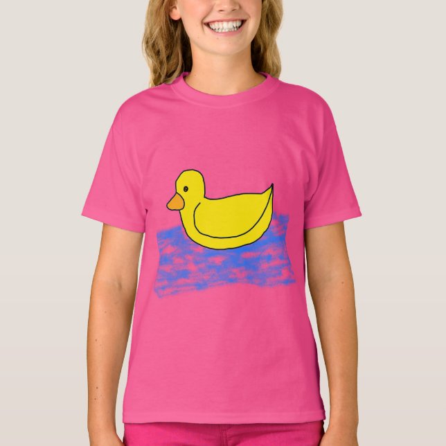T-Shirt de pato amarelo bonito (Frente)