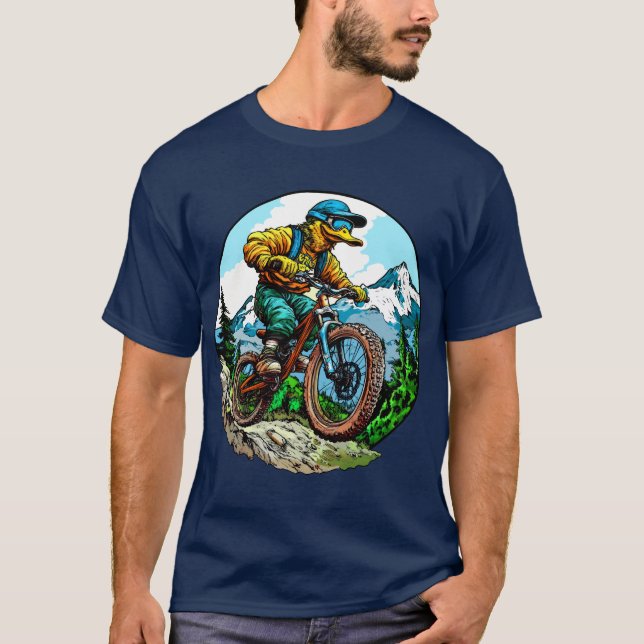 T-Shirt de pato de bicicleta de montanha (Frente)