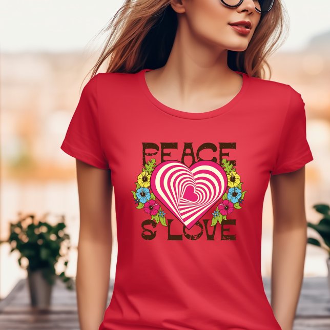 T-Shirt de Paz e Amor (Criador carregado)