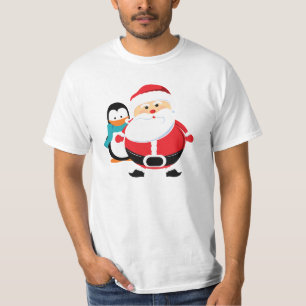 T-shirt de Père Noël e de Manchot Papai Noel