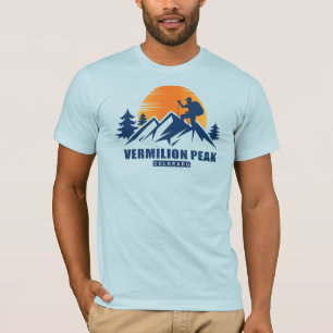T-Shirt de Pico de Pico de Vermilion Retro