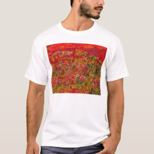 T-shirt de pintura em campo de flores selvagens
