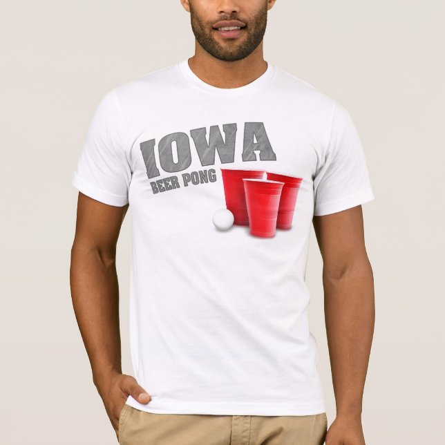 T-shirt de Pong da cerveja de Iowa (Frente)