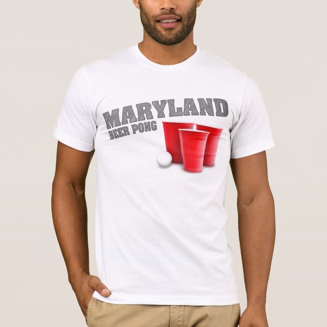 T-shirt de Pong da cerveja de Maryland (Frente)