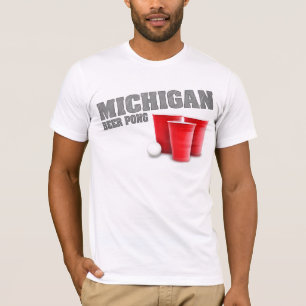 T-shirt de Pong da cerveja de Michigan