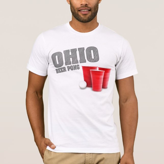 T-shirt de Pong da cerveja de Ohio (Frente)