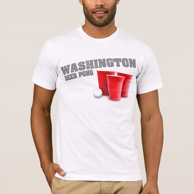 T-shirt de Pong da cerveja de Washington (Frente)