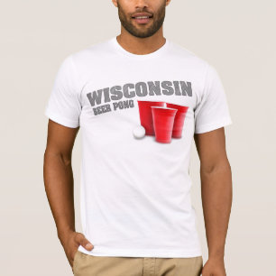 T-shirt de Pong da cerveja de Wisconsin