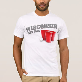 T-shirt de Pong da cerveja de Wisconsin