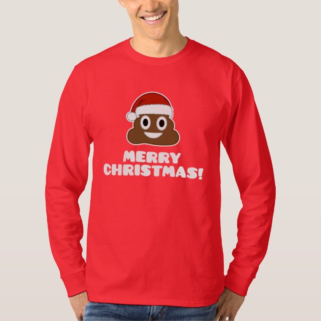 T-shirt de Poo Emoji do Feliz Natal (Frente)