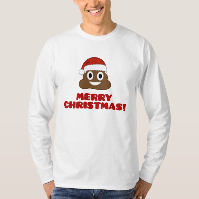 T-shirt de Poo Emoji do Feliz Natal (Frente)
