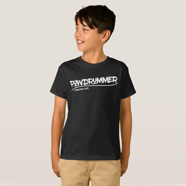 T-shirt de POWdrummer (Frente Completa)
