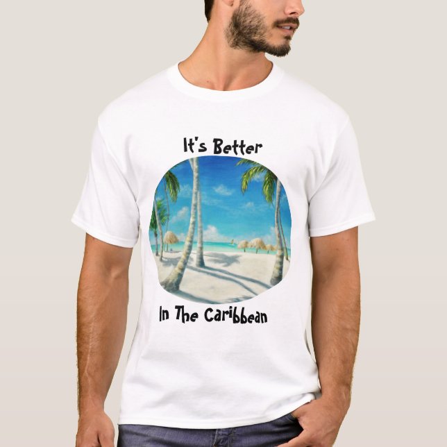 T-Shirt de praia de Caribe tropical (Frente)