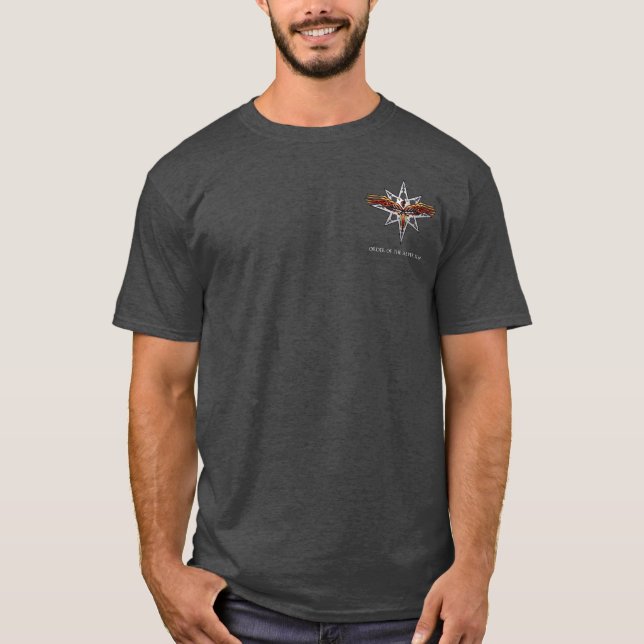 T-shirt de prata da estrela (homens - obscuridade) (Frente)