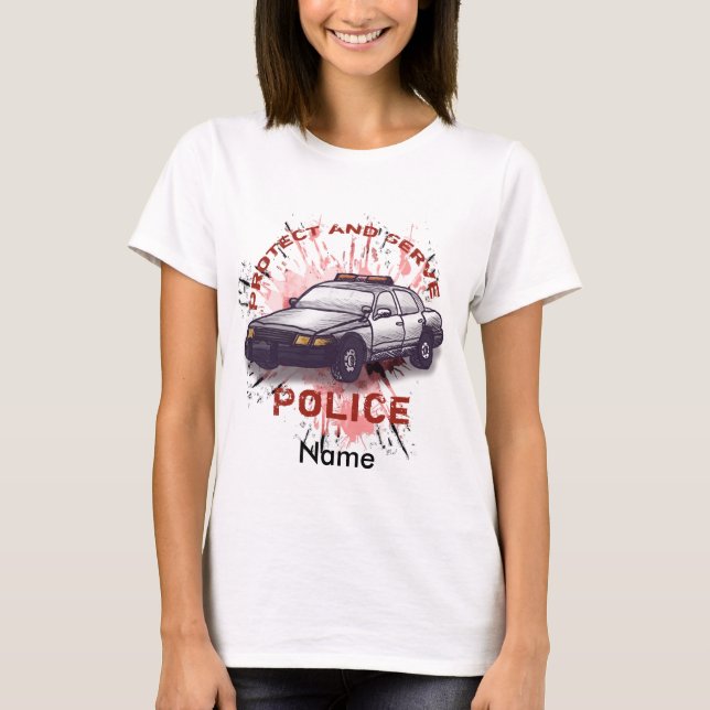 T-Shirt de Proteção de Carro da Polícia (Frente)