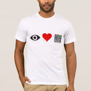 T-shirt de quebra-cabeça do coração dos olhos