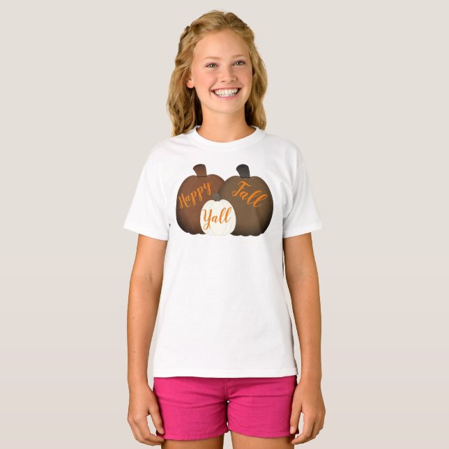 T-Shirt De Queda/Outono/Abóbora (Frente Completa)