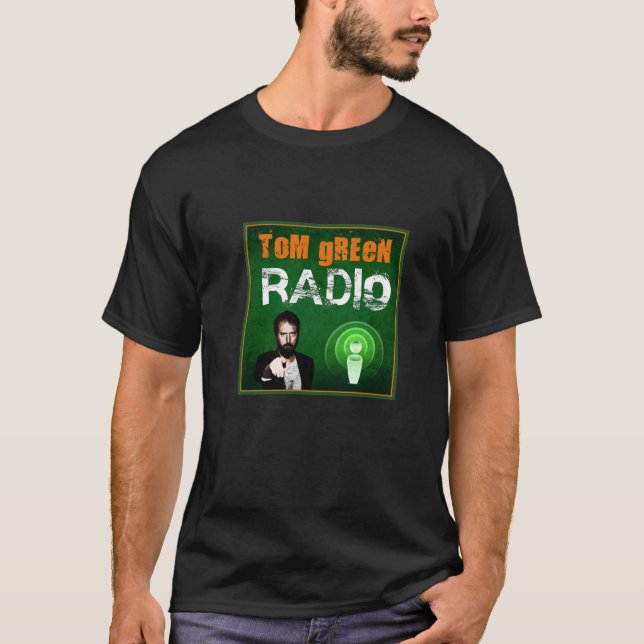 T-shirt de rádio verde de Tom (Frente)