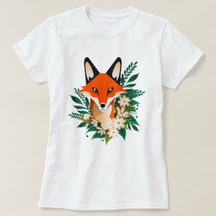 T-Shirt de Raposa e Flores