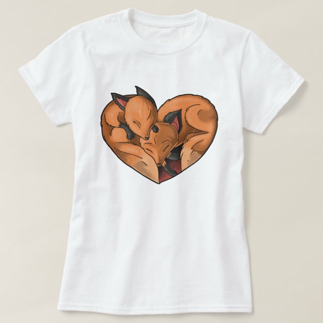 T-Shirt de Raposas (Frente do Design)