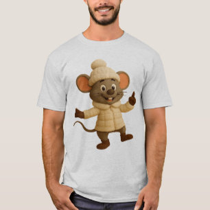 T-Shirt De Rato De Inverno Bonito Engraçado Cart