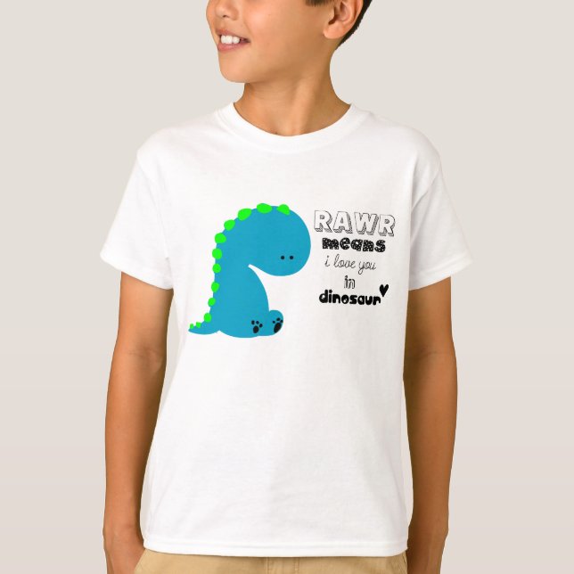 T-shirt de Rawr do dinossauro para miúdos (Frente)