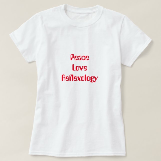 T-Shirt de Reflexologia de Paz e Amor (Frente do Design)