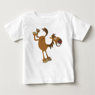 T-shirt de retrocesso bonito do bebê do cavalo dos
