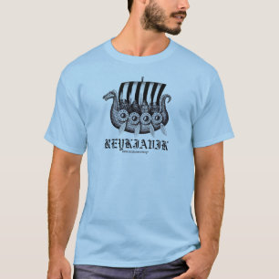 T-shirt de Reykjavik Islândia com os viquingues e