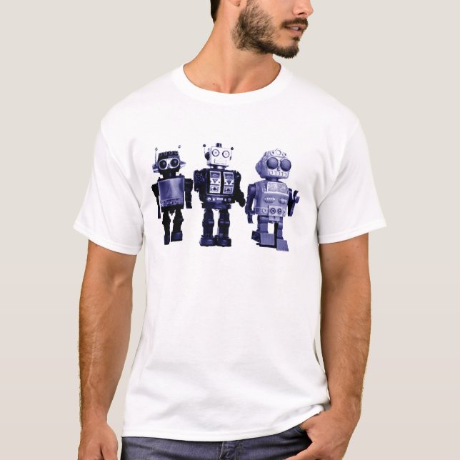 t-shirt de robôs azuis (Frente)