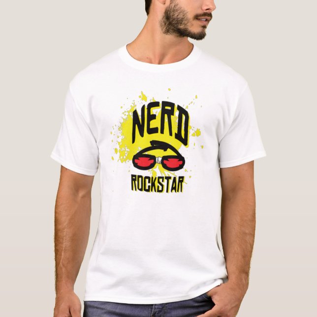 T-shirt de Rockstar do nerd (Frente)