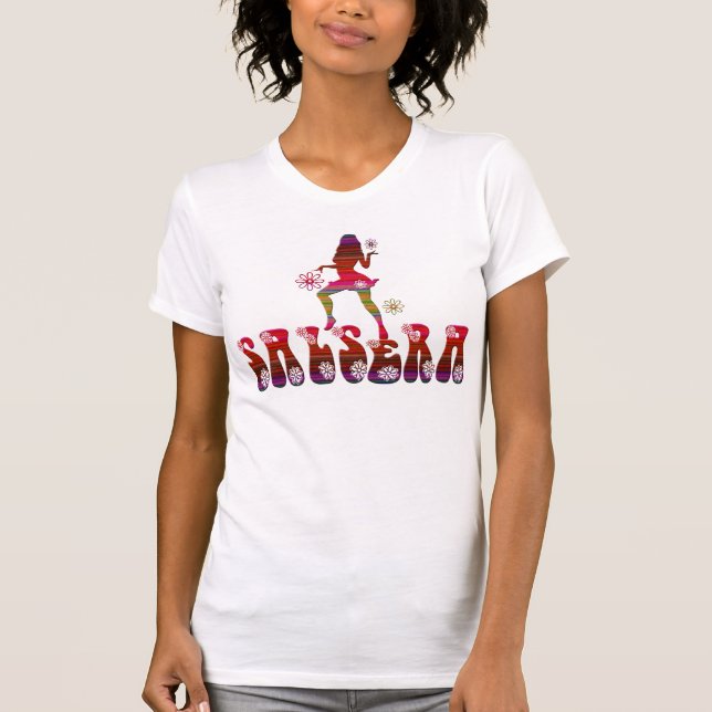 T-shirt de SALSERA com design da menina & da flor (Frente)
