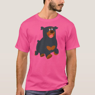 T-shirt de salto bonito de Rottweiler dos desenhos