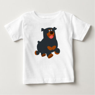 T-shirt de salto bonito do bebê de Rottweiler dos