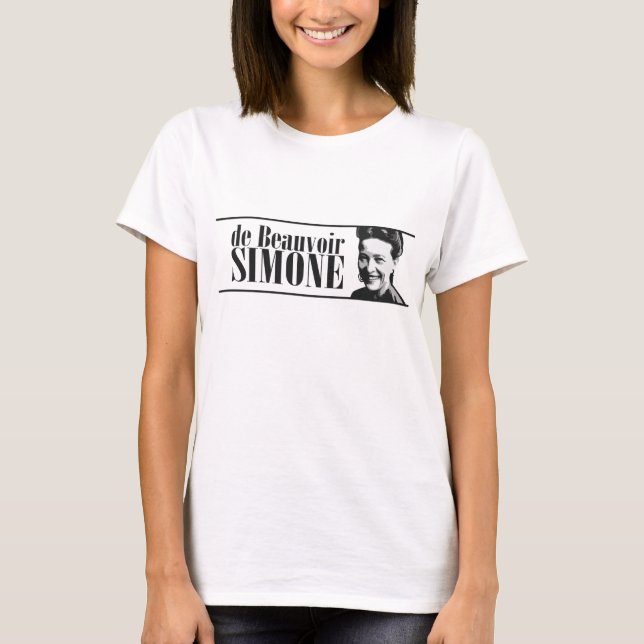 T-shirt de Simone de Beauvior Feminista (Frente)