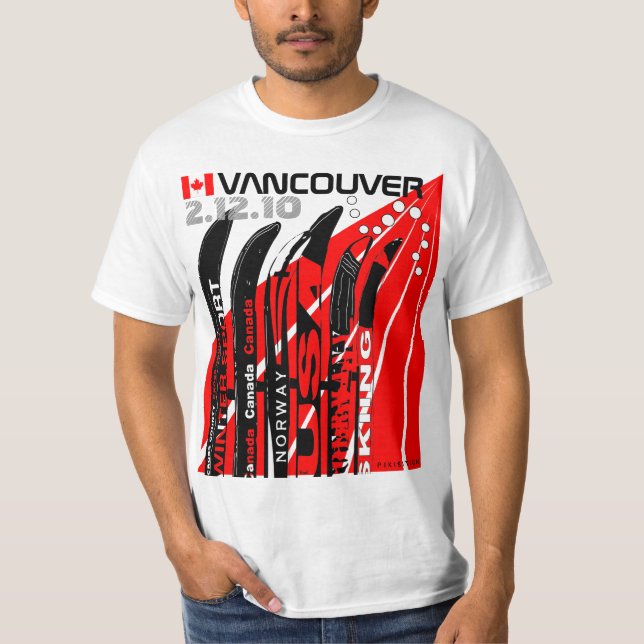 T-shirt de Snowblade CA do esporte de inverno de (Frente)