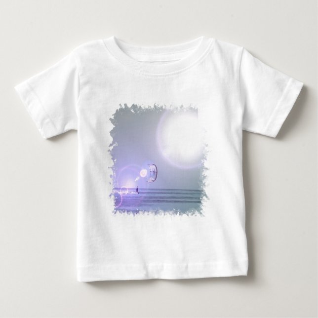 T-shirt de solo do bebê de Kiteboard (Frente)