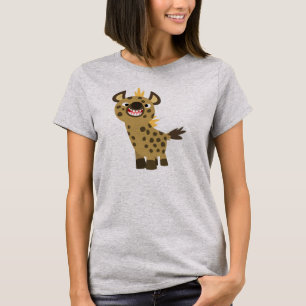 T-shirt de sorriso bonito das mulheres da hiena