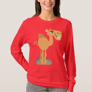 T-shirt de sorriso das mulheres do camelo dos