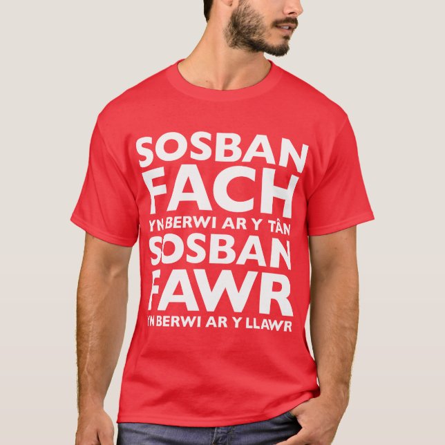 T-shirt de Sosban Fach Yn Berwi AR Y Tan (Frente)