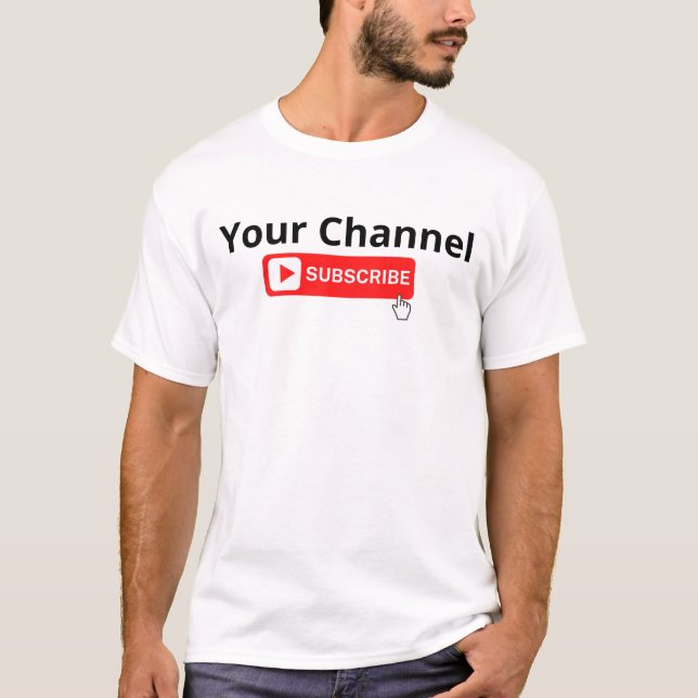T-Shirt de Subscrição de Canal Personalizado (Frente)