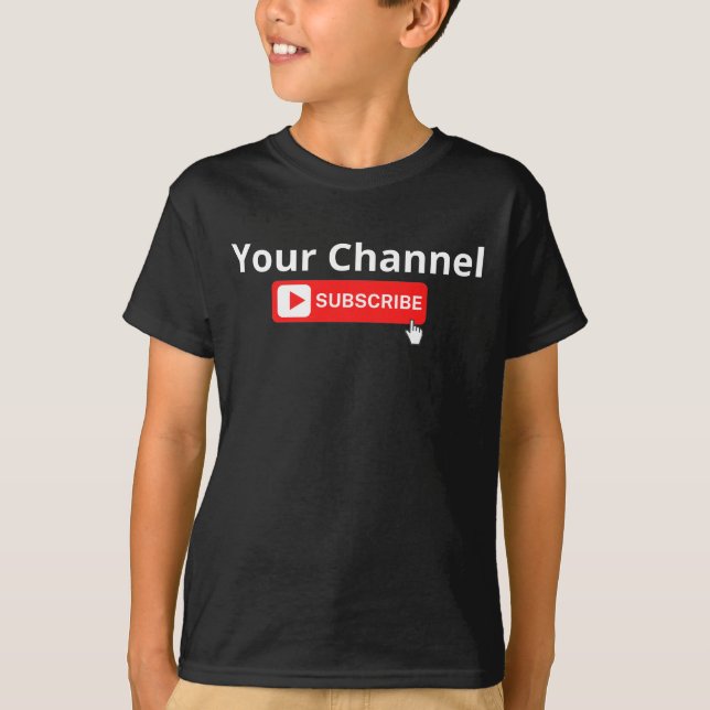 T-Shirt de Subscrição de Canal Personalizado (Frente)