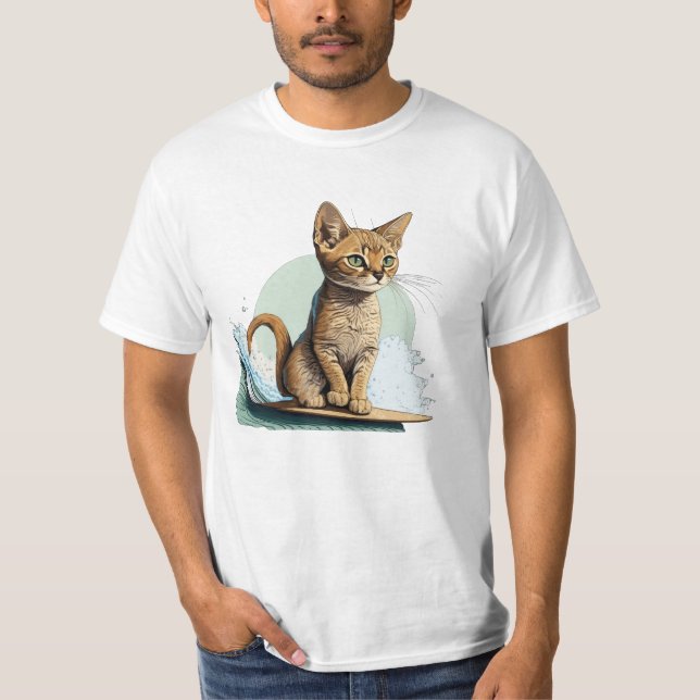 T-Shirt de Surfe de Gato (Frente)